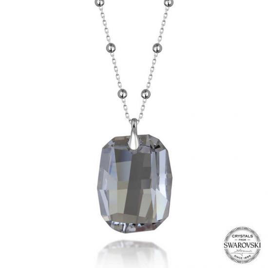 Swarovski Crystal Taşlı Top Zincir Baget Gümüş Kadın Kolye