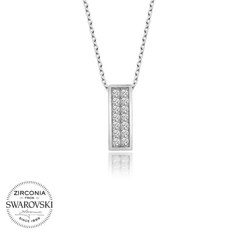 Swarovski%20Taşlı%20Gümüş%20Sırataş%20Bayan%20Kolye