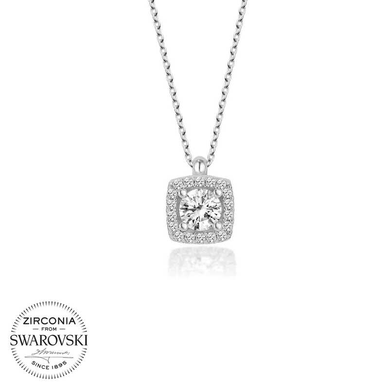 Swarovski%20Taşlı%20Gümüş%20%20Baget%20Tektaş%20Bayan%20Kolye