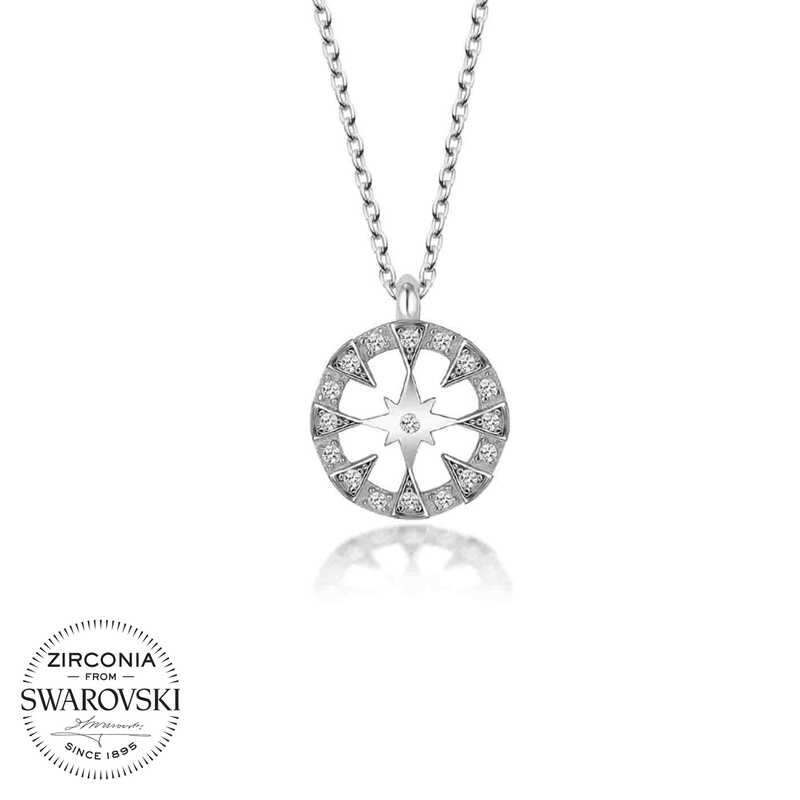 Swarovski%20Taşlı%20Gümüş%20Çember%20Bayan%20Kolye