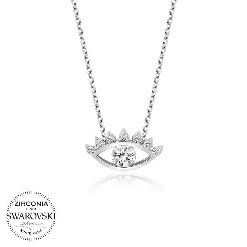 Swarovski%20Taşlı%20Gümüş%20Göz%20Tektaş%20Bayan%20Kolye