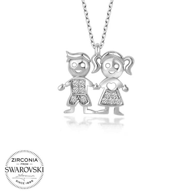 Swarovski%20Taşlı%20Gümüş%20Erkek%20Kız%20Çocuk%20Bayan%20Kolye