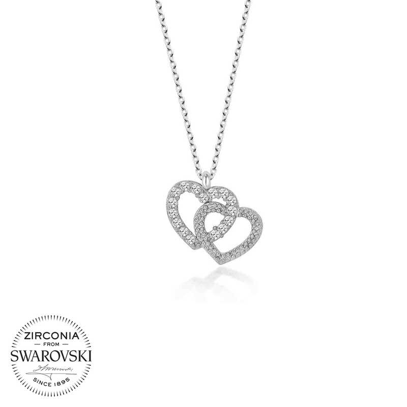 Swarovski%20Taşlı%20Gümüş%20Kalp%20Bayan%20Kolye