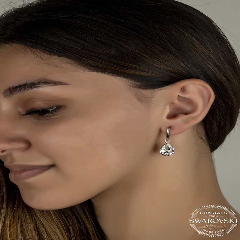 Swarovski%20Crystal%20Taşlı%20Gümüş%20Damla%20Sallantılı%20Kadın%20Küpe